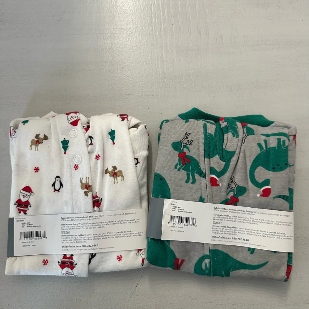 Child of Mine by Carters Newborn Sleep & Play Long Sleeve Onesies Sz Newborn NWT